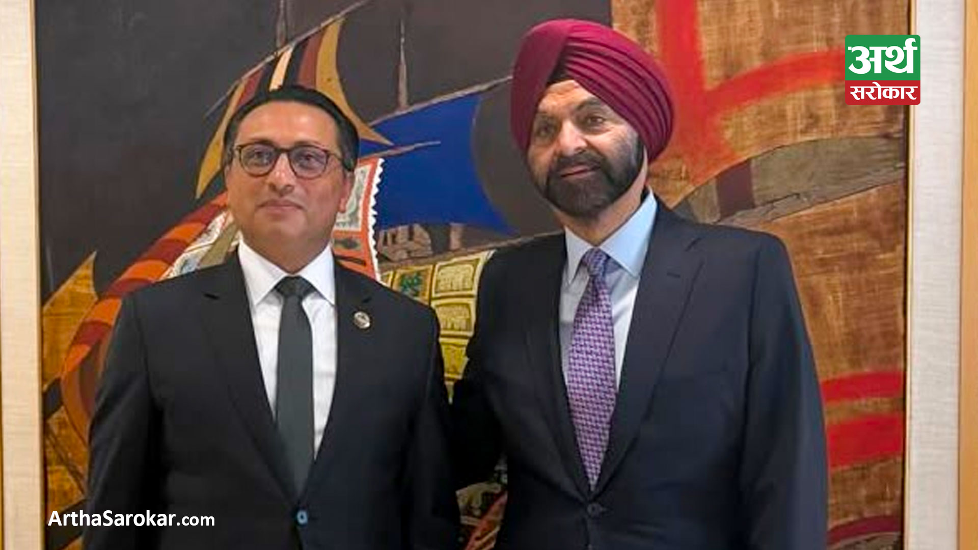 Finance Minister Dr. Wagle and World Bank President Banga Hold High-Level Meeting in Washington